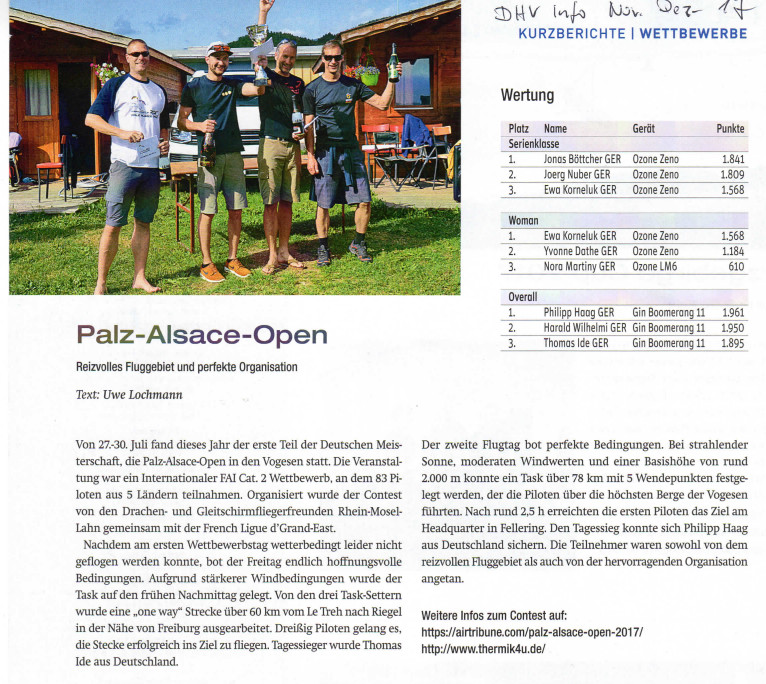 Palz-Open 2017 - DHV Info (Ausgabe 208)