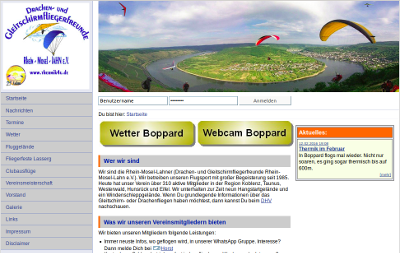 Die alte Homepage