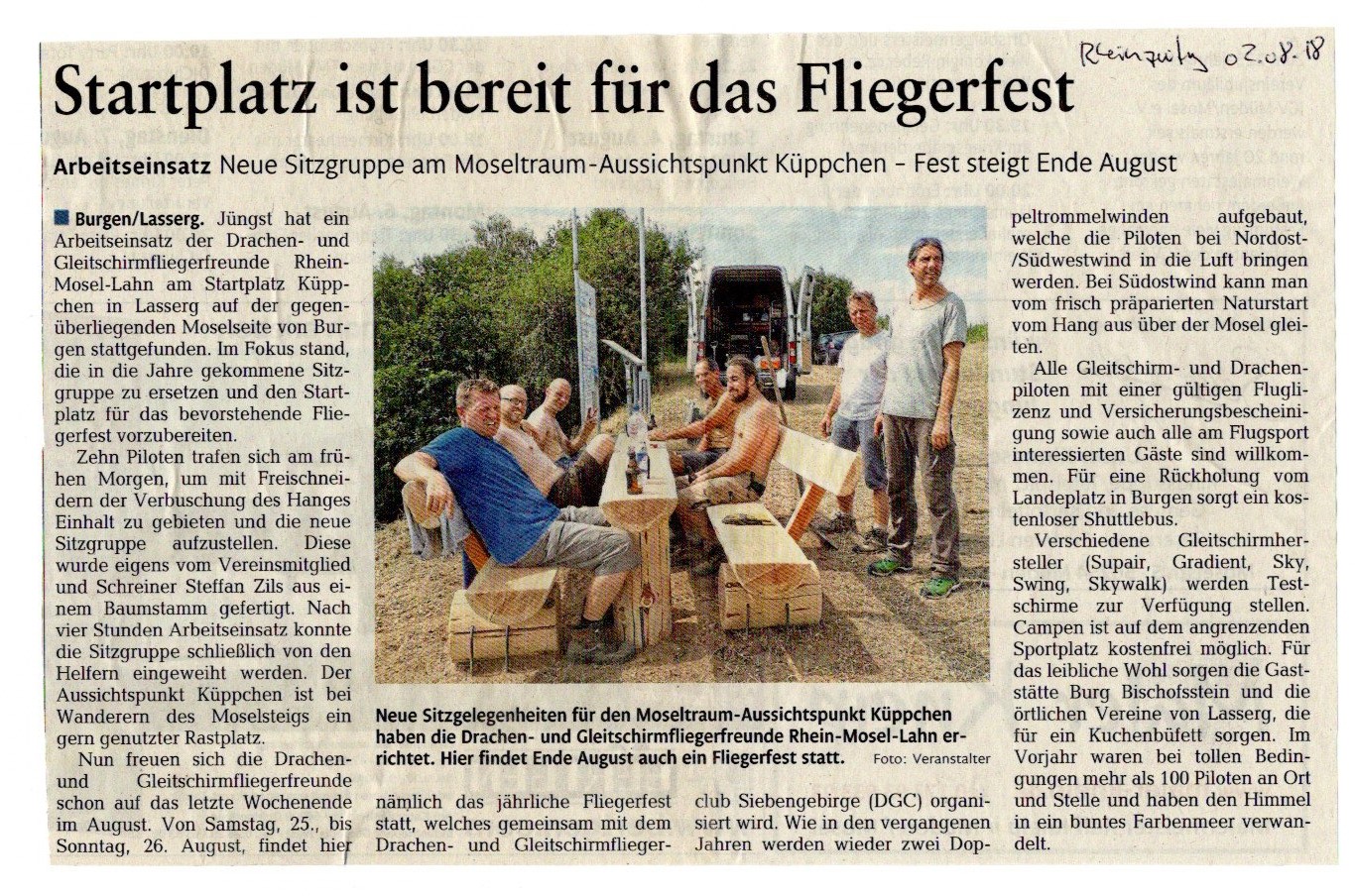 Aussichtspunkt Küppchen - Rheinzeitung (02.08.2018)